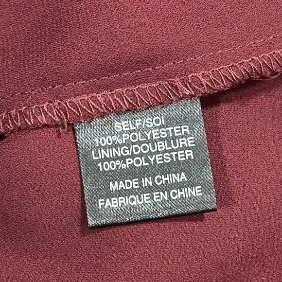 Wayf Burgundy Embroidered Flair Sleeved Dress sz S - Picture 4 of 13